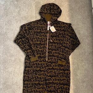Savage X Fenty Brown Hooded Pajama Onesie L